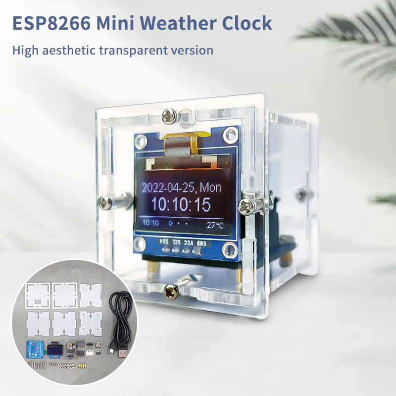 Diy Elektronik - Kit de Relógio Meteorológico Mini ESP8266