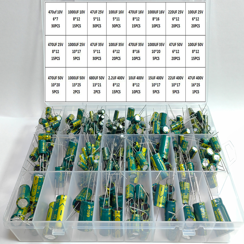 Capacitor Kit Assortment - 335 peças kit de capacitor eletrolítico