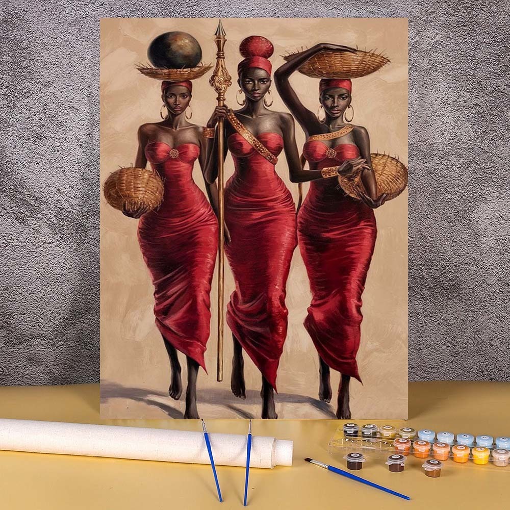 Diy Elektronik - Mulher africana pintura por números kit