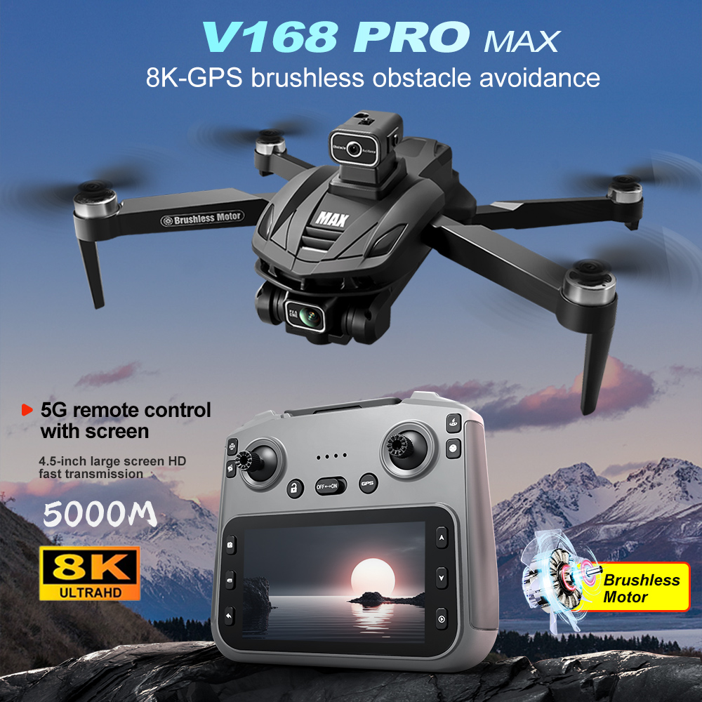 Diy Drone Electronics - V168 PRO Max GPS Drone 8K