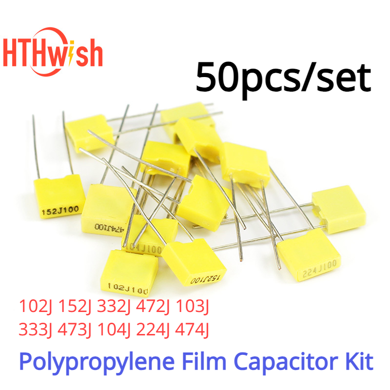 Capacitor Kit Assortment - 50 peças 102j ~ 474j kit