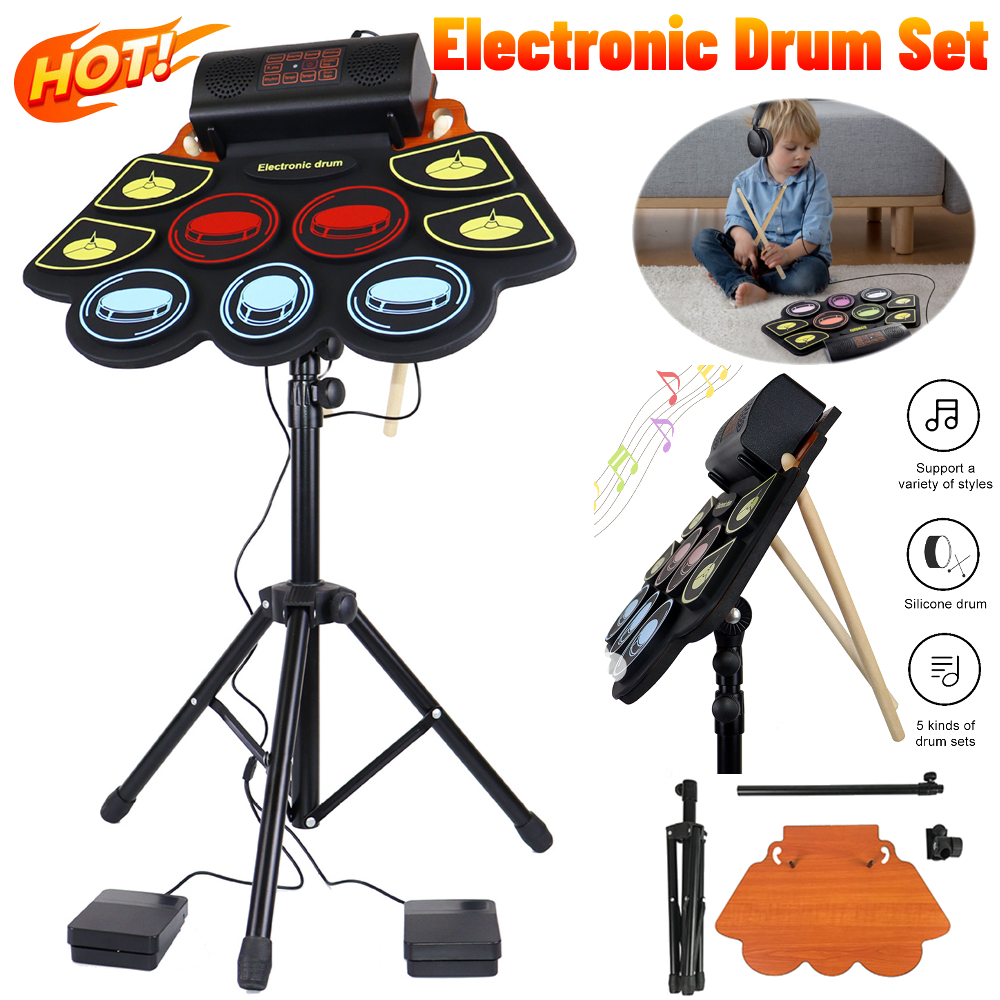 Diy Electronics Music - Conjunto de bateria eletrônica com baquetas,
