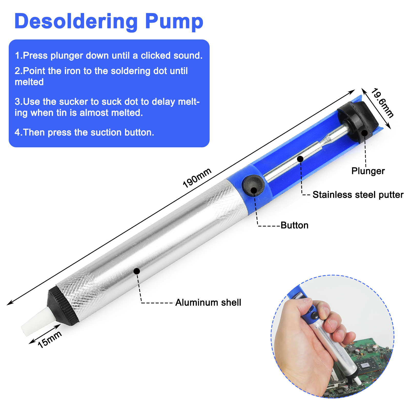 NEWACALOX-Bomba De Desoldagem  - Desoldering Pump Solder avaliação e preço