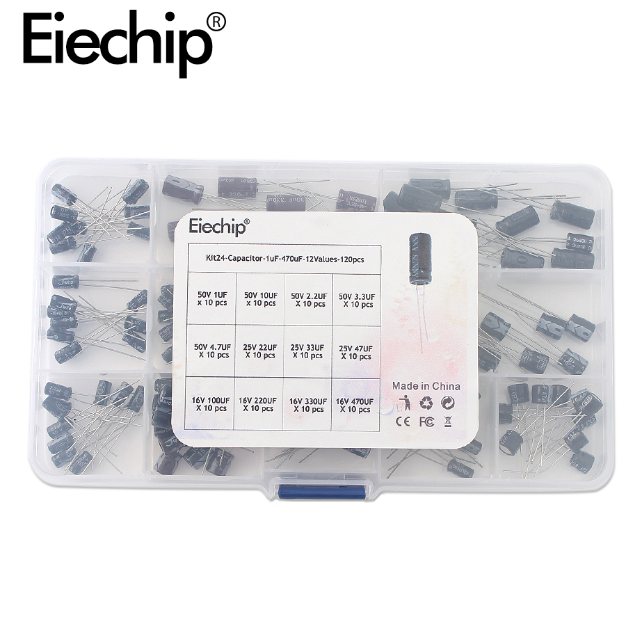 120 peças 12 tipos de capacito - Capacitor Kit Assortment avaliação e preço