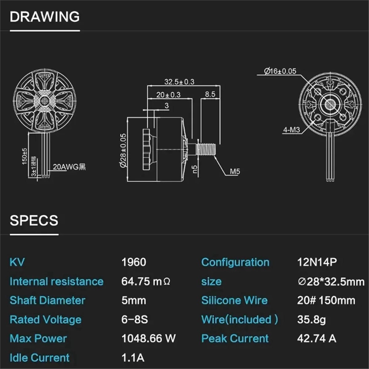 Novo Motor Brushless C227 1960 - R/Diy Electronics avaliação e preço