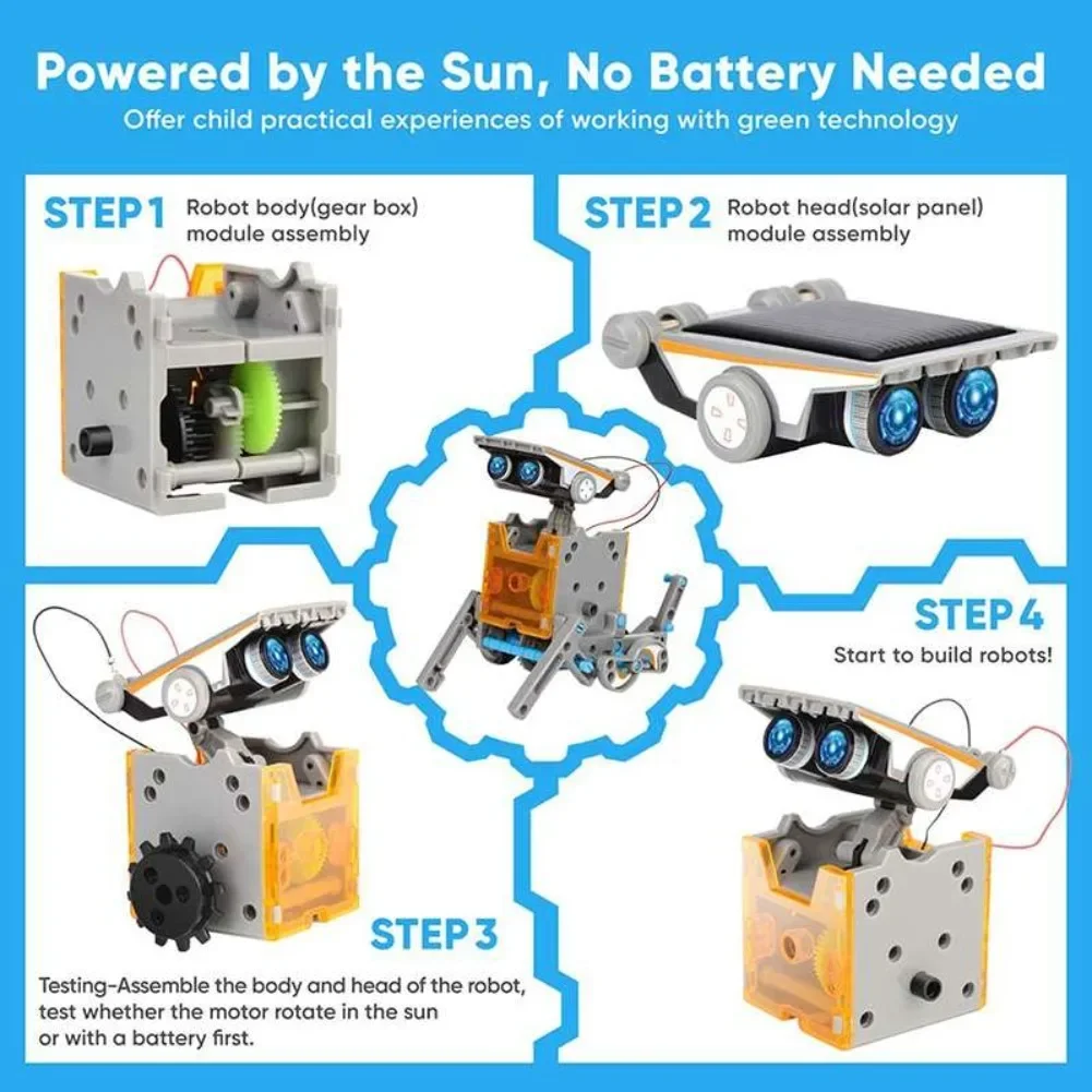 13 em 1 robô movido a energia  - Diy Electronics Components avaliação e preço